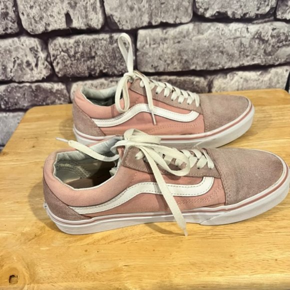 Vans Pink Suede Fabric Lace Up Sneakers Size 8.5 - Picture 3 of 7
